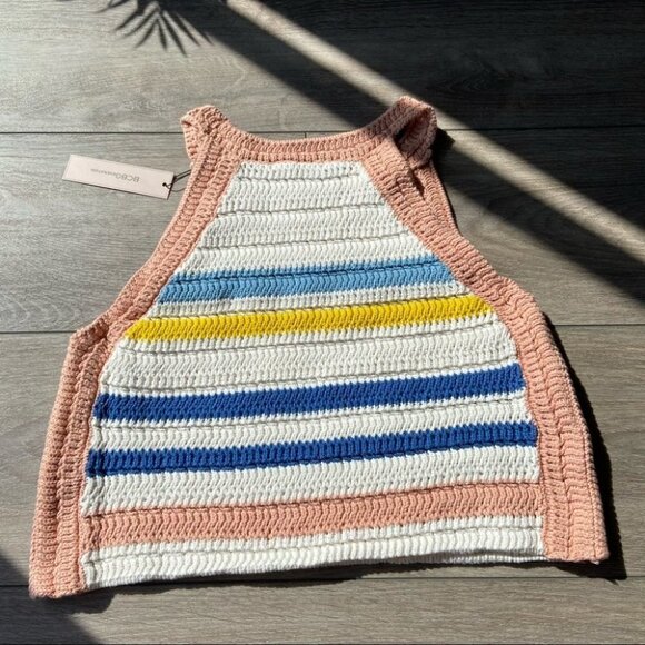 NWT BCBGeneration Striped Crochet Cropped  Top - Picture 9 of 11